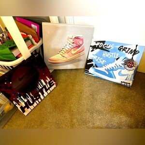 Nike Sneaker Art Canvas Trio - Pink, Blue, Multicolor